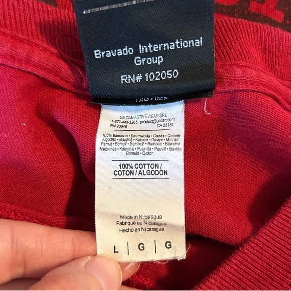 Harley Davidson Blue Ridge Hickory V Twin Spellout Red Long Sleeve T-Shirt Sz L - Picture 8 of 11